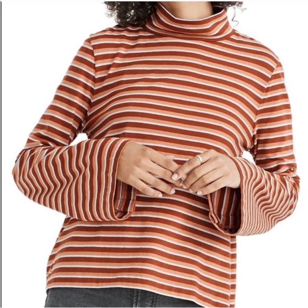 Madewell Striped Mock Turtleneck Long Sleeve XXS